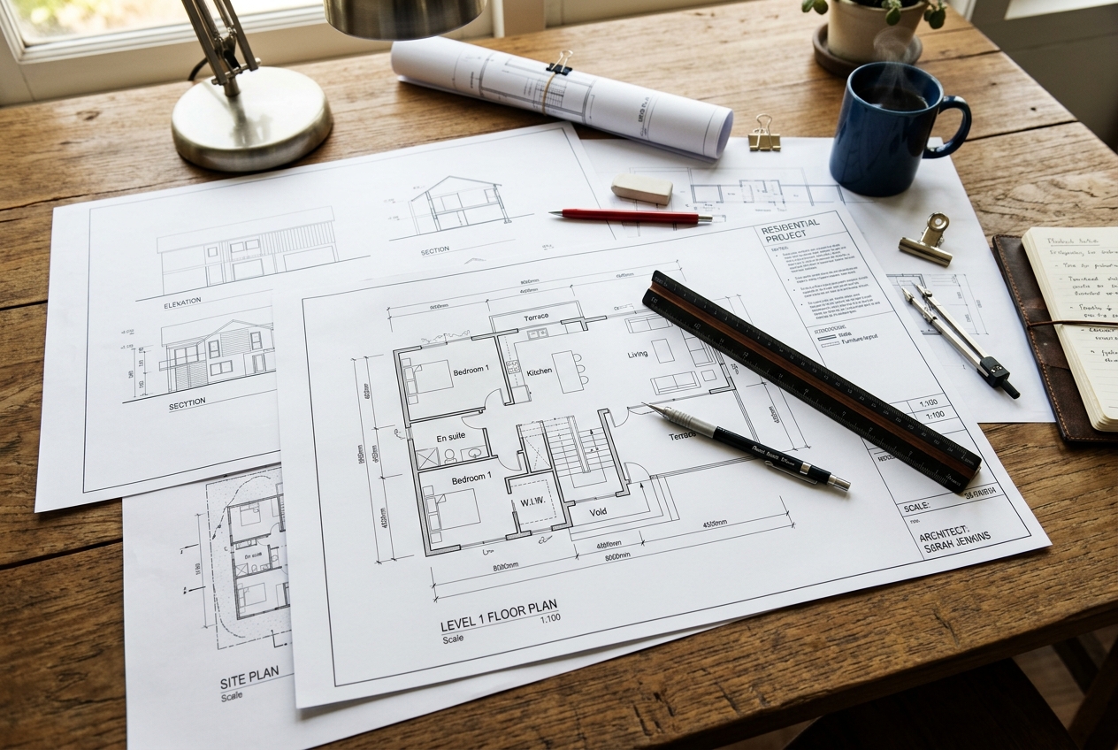 Architectural floor plans and precision drawings